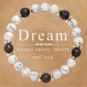 white turquoises & lava stone bracelet ✨